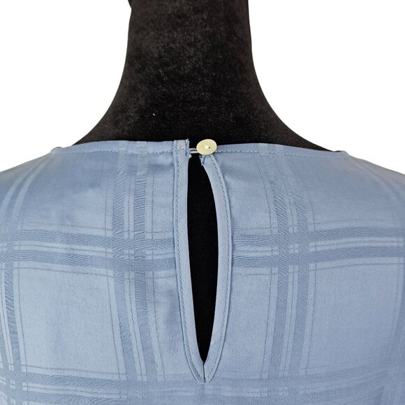 A New Day Womens Blue Houndstooth Blouse Size Medium Elegant Comfortable Casual - Picture 5 of 10